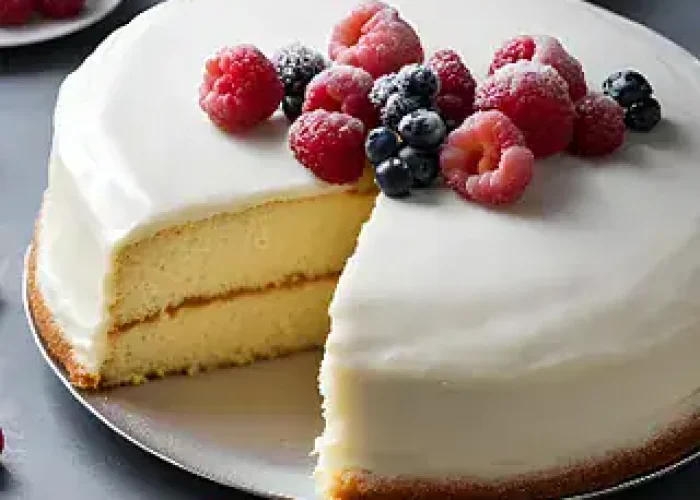 Kake med friske bær, perfekt for kaker og festlige anledninger.